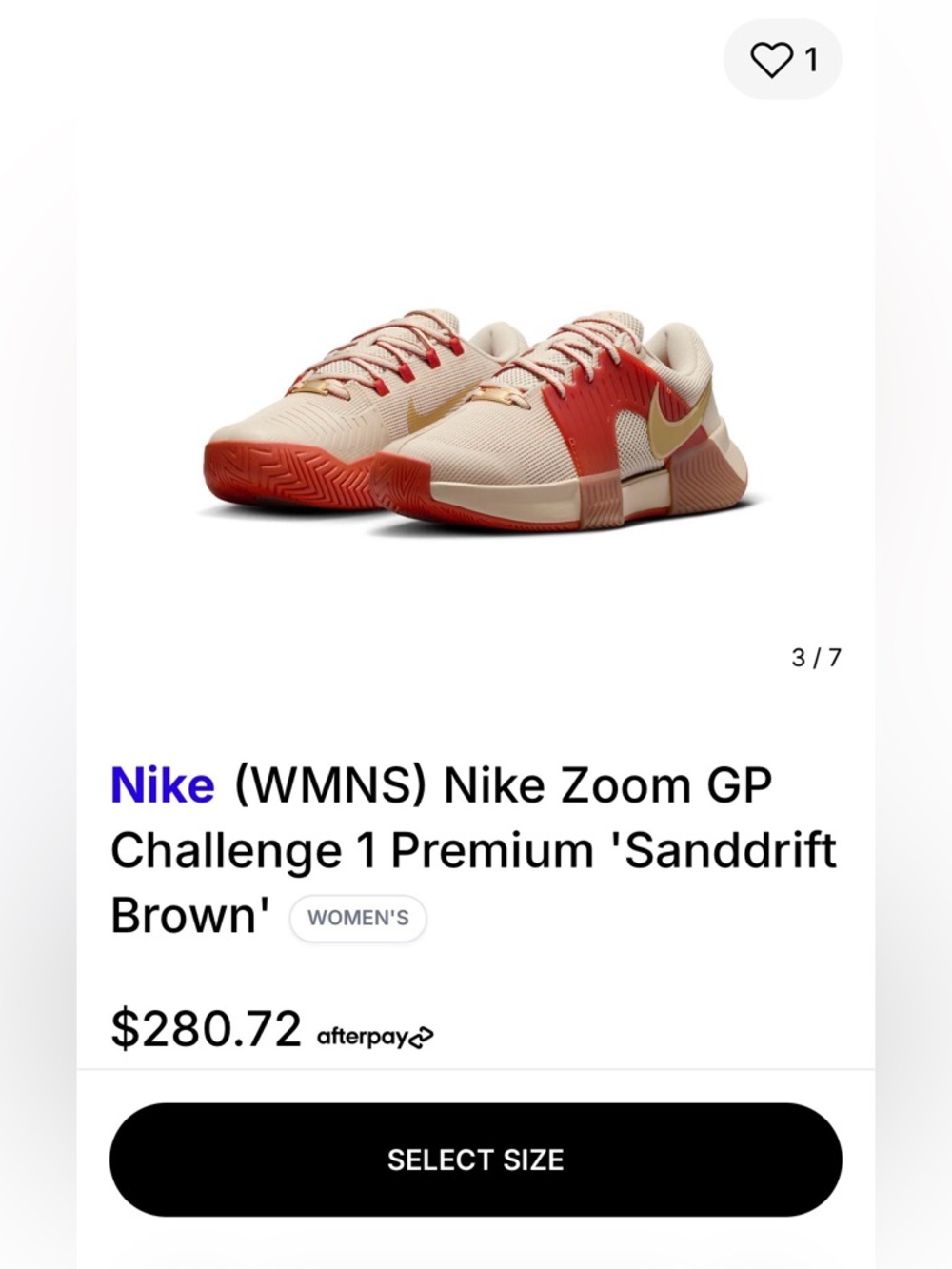 Nike GP Challenge 1 Premium Women's Hard Court Tennis Shoes Sanddrift Brown
